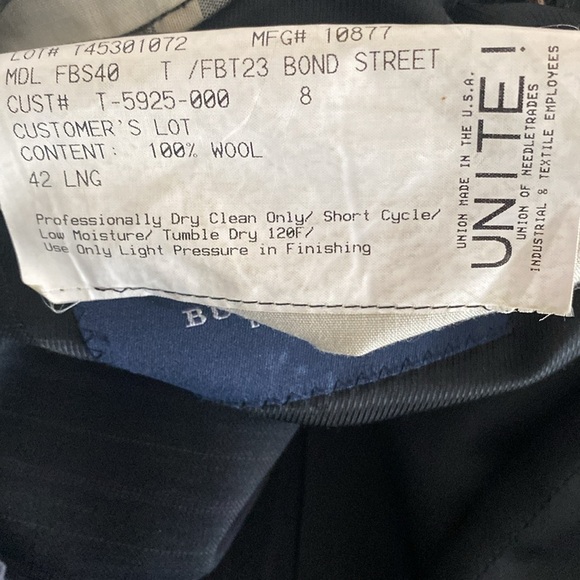 BURBERRY Men's Lightweight Dark Blue with Ultra-Fine Pinstripe Blazer Size 42L - Picture 5 of 7